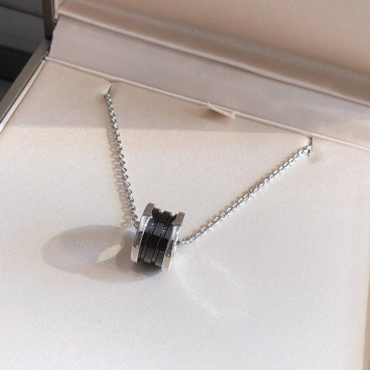 [Ornora Jewelry]ZERO 1 BLACK CERAMIC SILVER NECKLACE