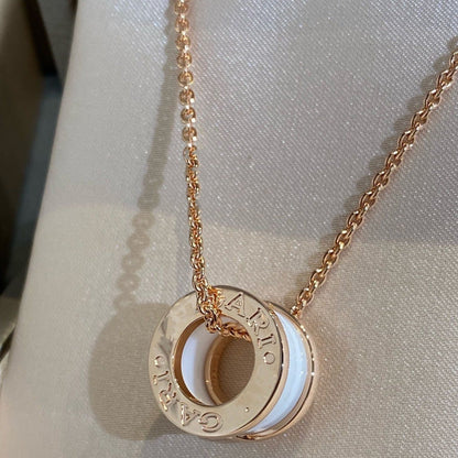 [Ornora Jewelry]ZERO 1 WHITE CERAMIC PINK GOLD NECKLACE