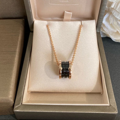 [Ornora Jewelry]ZERO 1 BLACK CERAMIC PINK GOLD NECKLACE