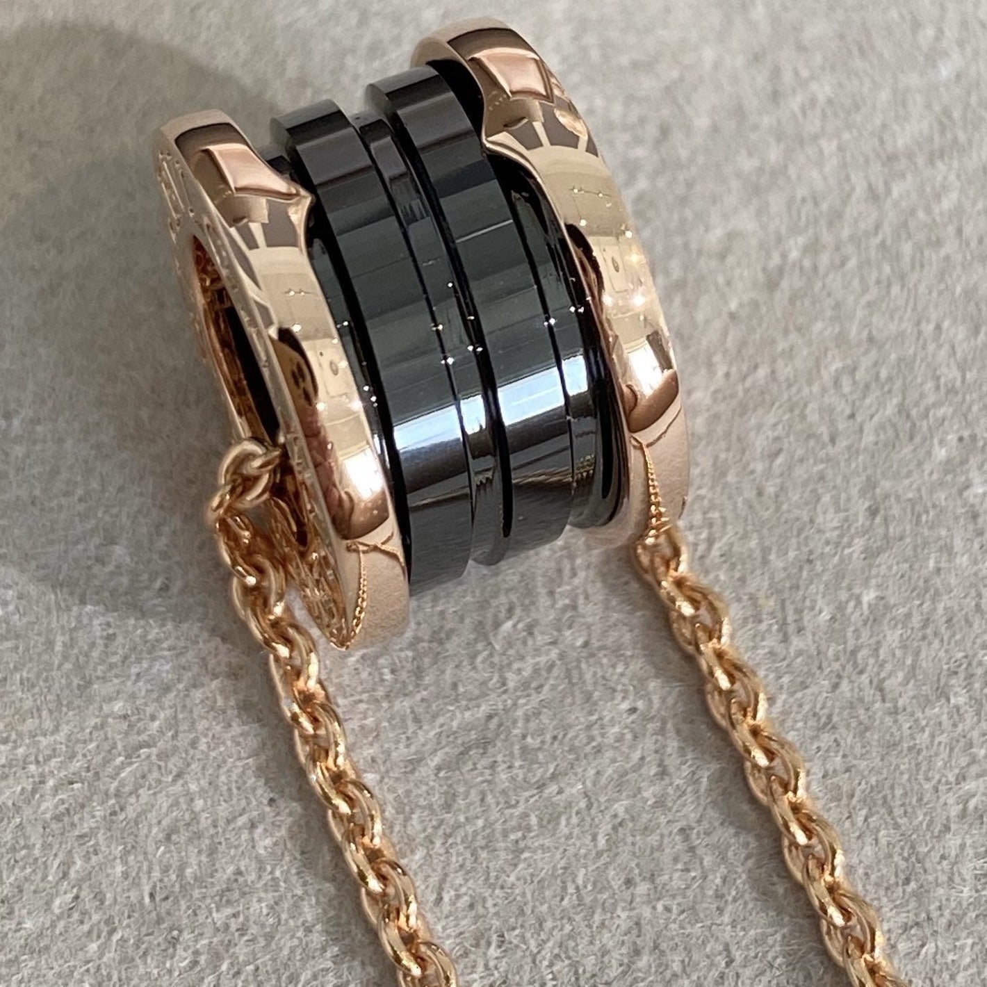 [Ornora Jewelry]ZERO 1 BLACK CERAMIC PINK GOLD NECKLACE