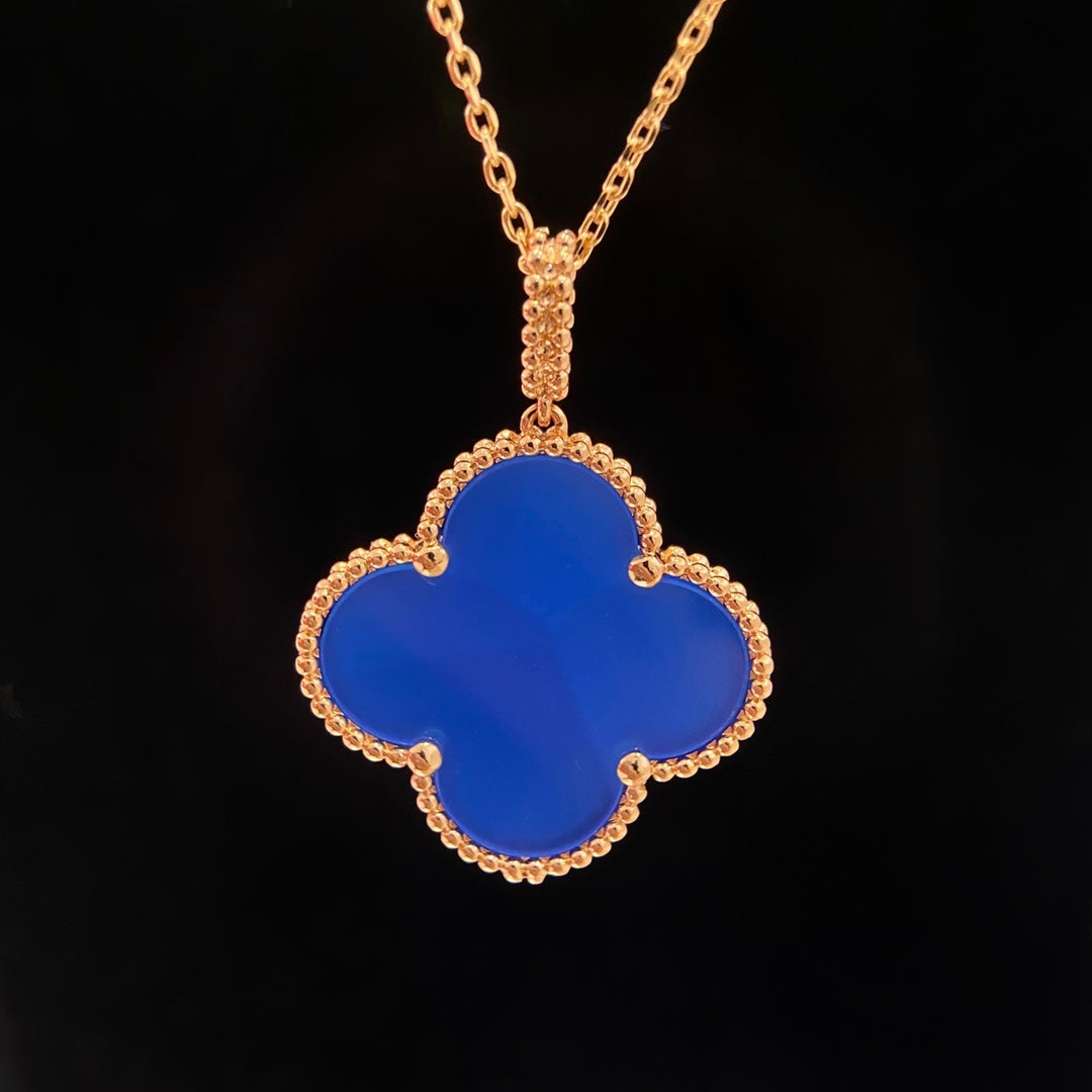 [Ornora Jewelry]CLOVER 25MM NECKLACE TURQUOISE ROSE GOLD