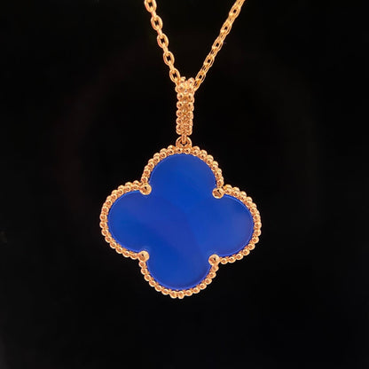 [Ornora Jewelry]CLOVER 25MM NECKLACE TURQUOISE ROSE GOLD