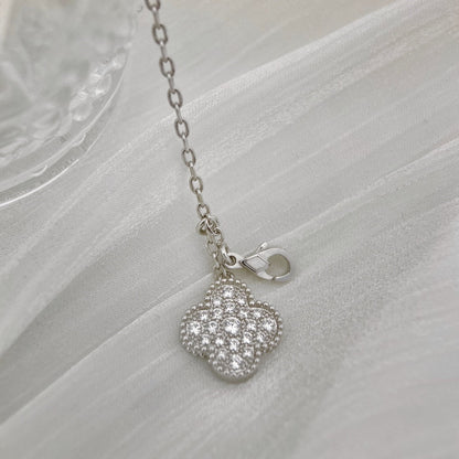 [Ornora Jewelry]CLOVER 5 MOTIFS SILVER DIAMONDS NECKLACE