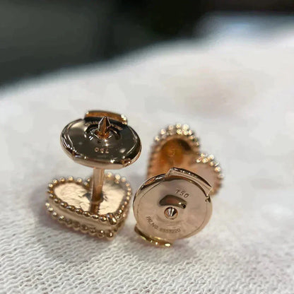 [Ornora Jewelry]HEART CARNELIAN STUD EARRINGS