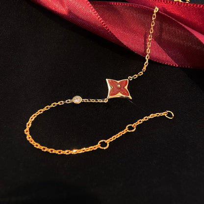 [Ornora Jewelry]COLOR STAR CARNELIAN PINK GOLD DIAMOND BRACELET