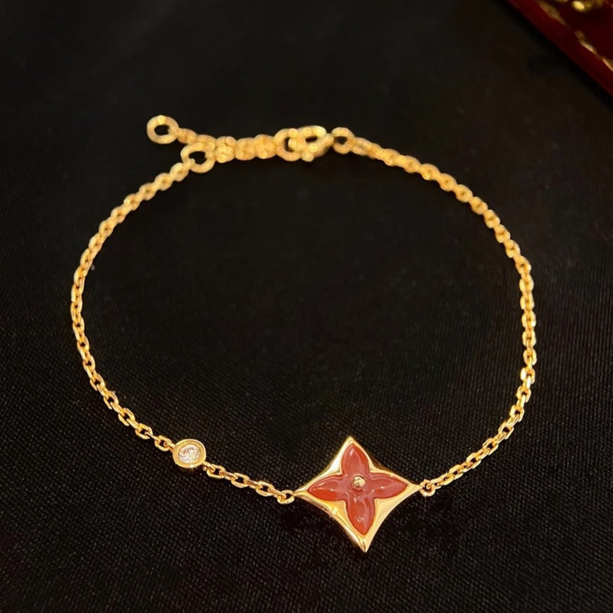 [Ornora Jewelry]COLOR STAR CARNELIAN PINK GOLD DIAMOND BRACELET