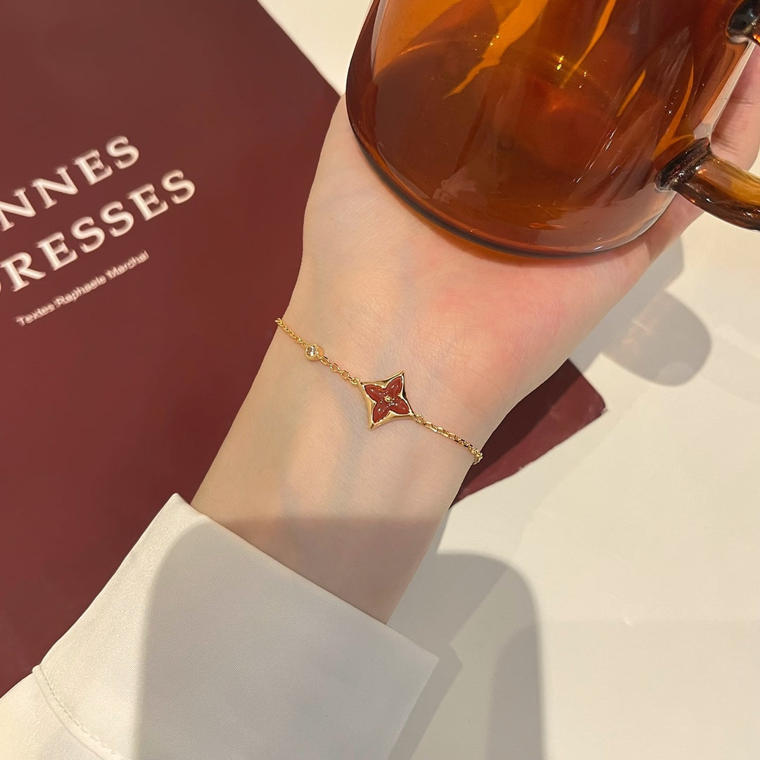 [Ornora Jewelry]COLOR STAR CARNELIAN PINK GOLD DIAMOND BRACELET