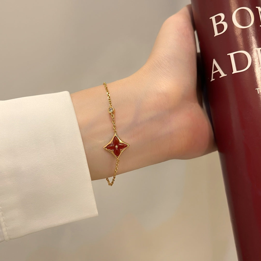 [Ornora Jewelry]COLOR STAR CARNELIAN PINK GOLD DIAMOND BRACELET