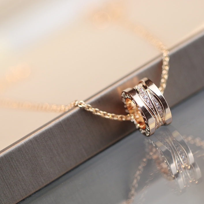 [Ornora Jewelry]ZERO 1 PINK GOLD DIAMOND NECKLACE