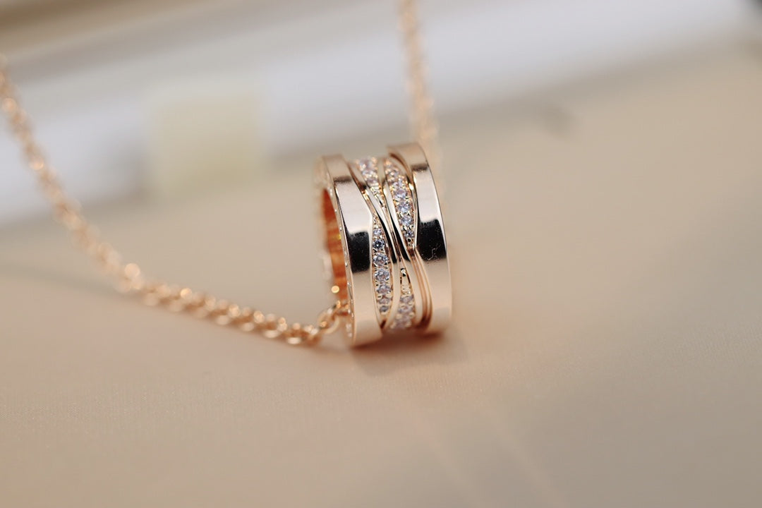 [Ornora Jewelry]ZERO 1 PINK GOLD DIAMOND NECKLACE