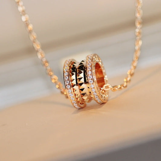 [Ornora Jewelry]ZERO 1 ROCK PEDANT PINK GOLD NECKLACE