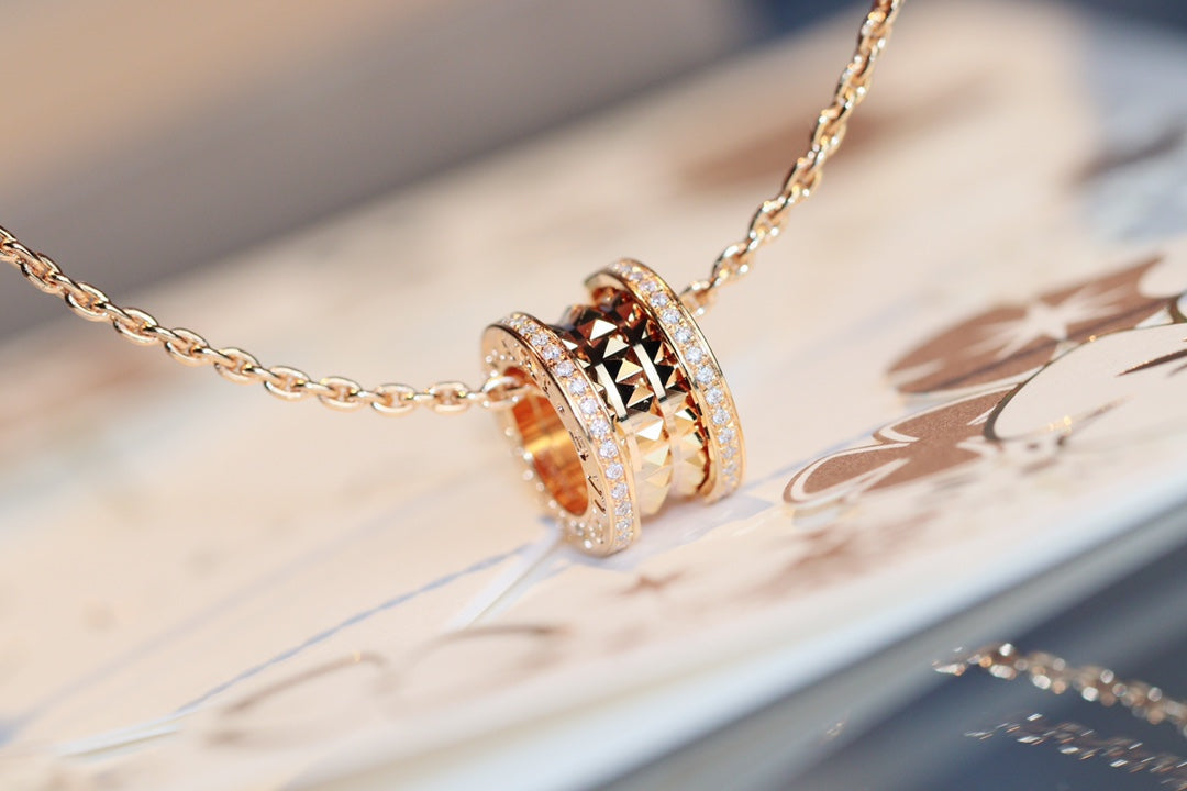[Ornora Jewelry]ZERO 1 ROCK PEDANT PINK GOLD NECKLACE