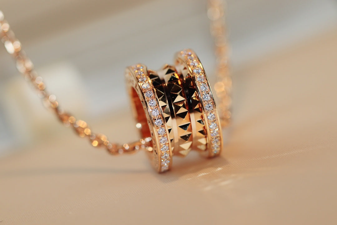[Ornora Jewelry]ZERO 1 ROCK PEDANT PINK GOLD NECKLACE