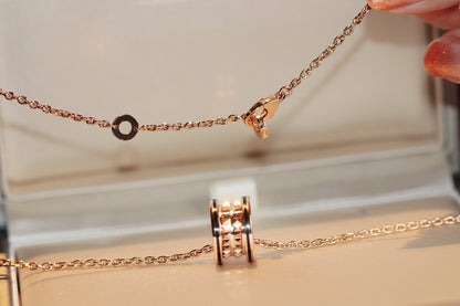 [Ornora Jewelry]ZERO 1 ROCK PEDANT PINK GOLD BLACK NECKLACE