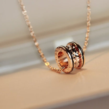 [Ornora Jewelry]ZERO 1 ROCK PEDANT PINK GOLD BLACK NECKLACE