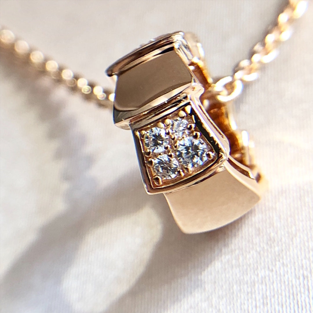 [Ornora Jewelry]SERPENTI PEDANT DIAMOND PINK GOLD NECKLACE