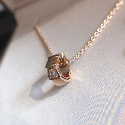 [Ornora Jewelry]SERPENTI PEDANT DIAMOND PINK GOLD NECKLACE