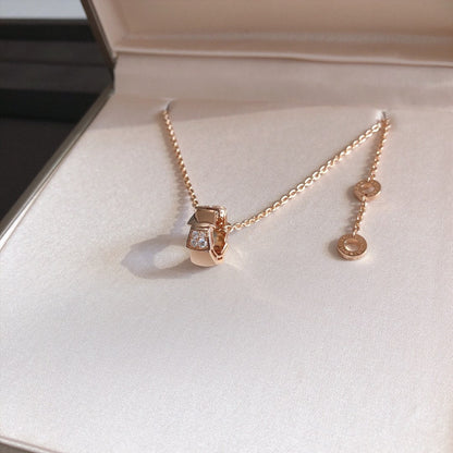 [Ornora Jewelry]SERPENTI PEDANT DIAMOND PINK GOLD NECKLACE