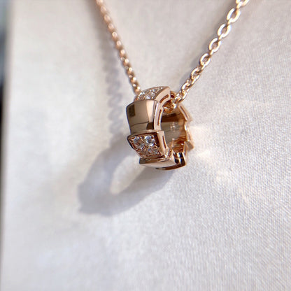 [Ornora Jewelry]SERPENTI PEDANT DIAMOND PINK GOLD NECKLACE