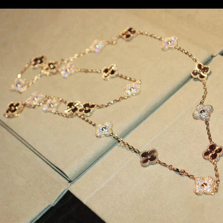 [Ornora Jewelry]CLOVER 20 MOTIFS LASER DIAMOND NECKLACE