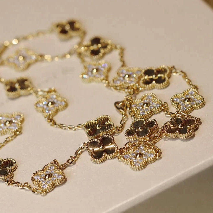 [Ornora Jewelry]CLOVER 20 MOTIFS LASER DIAMOND NECKLACE
