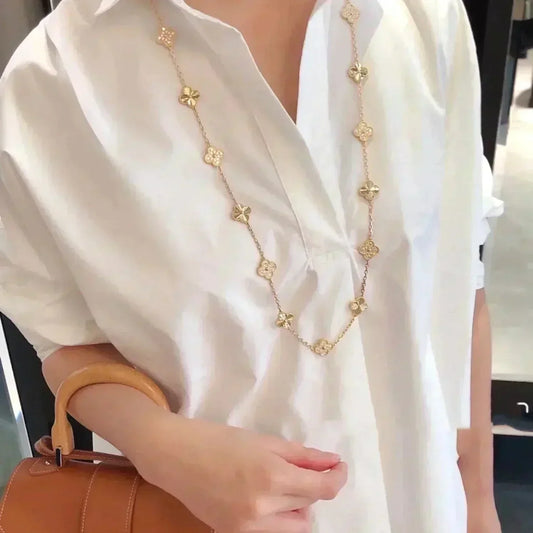 [Ornora Jewelry]CLOVER 20 MOTIFS LASER DIAMOND NECKLACE