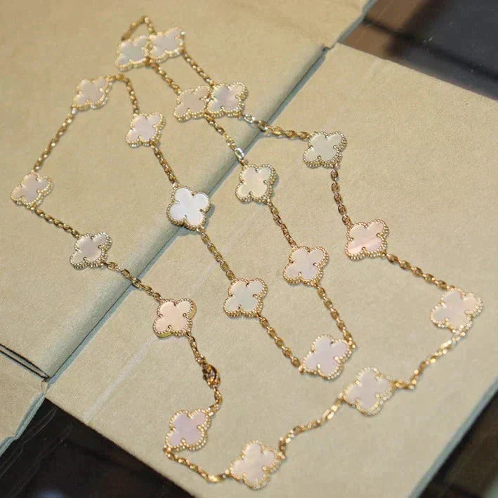 [Ornora Jewelry]CLOVER 20 MOTIFS WHITE MOP NECKLACE