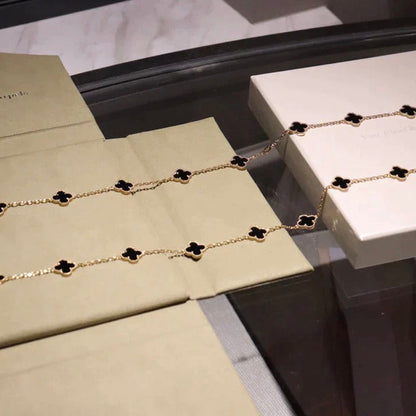 [Ornora Jewelry]CLOVER 20 MOTIFS ONYX NECKLACE