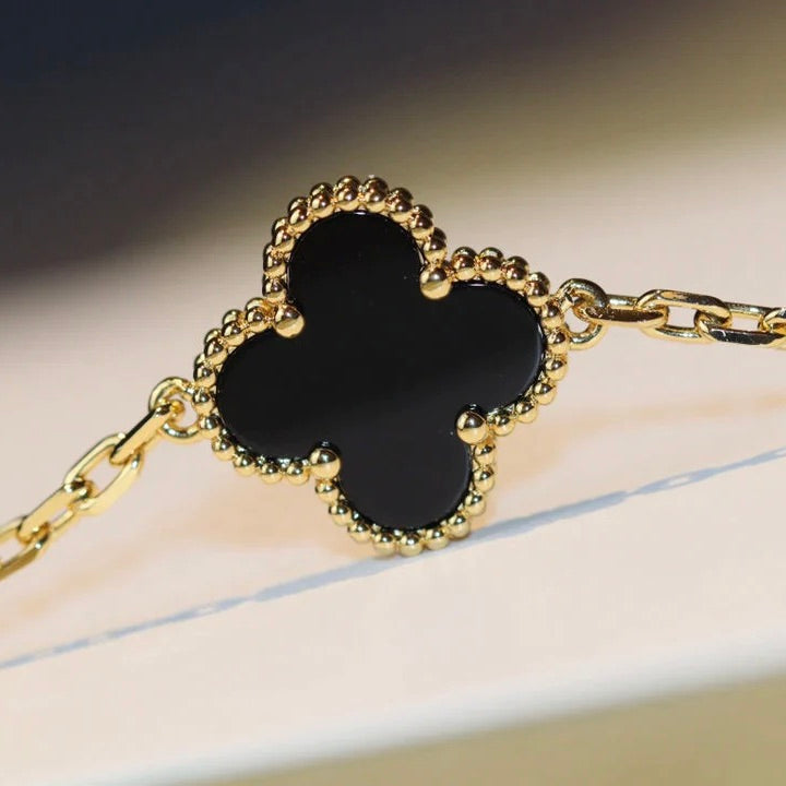 [Ornora Jewelry]CLOVER 20 MOTIFS ONYX NECKLACE