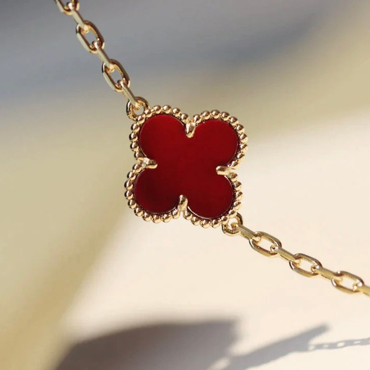 [Ornora Jewelry]CLOVER 20 MOTIFS CARNELIAN NECKLACE