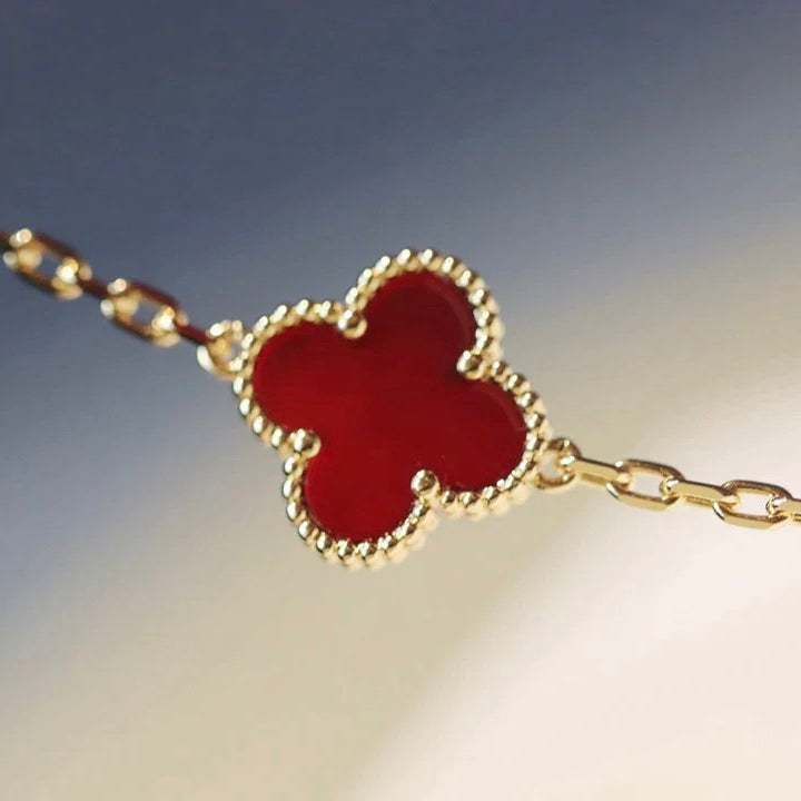 [Ornora Jewelry]CLOVER 20 MOTIFS CARNELIAN NECKLACE
