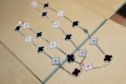 [Ornora Jewelry]CLOVER 20 MOTIFS ONYX DIAMOND SILVER