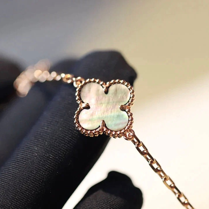 [Ornora Jewelry]CLOVER 20 MOTIFS DARK MOP DIAMOND  NECKLACE