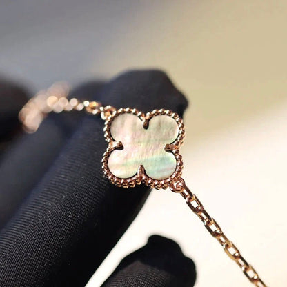 [Ornora Jewelry]CLOVER 20 MOTIFS DARK MOP DIAMOND  NECKLACE
