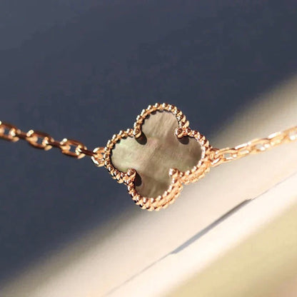 [Ornora Jewelry]CLOVER 20 MOTIFS DARK MOP DIAMOND  NECKLACE