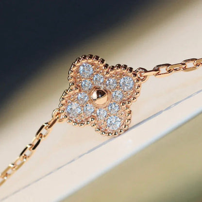 [Ornora Jewelry]CLOVER 20 MOTIFS DARK MOP DIAMOND  NECKLACE