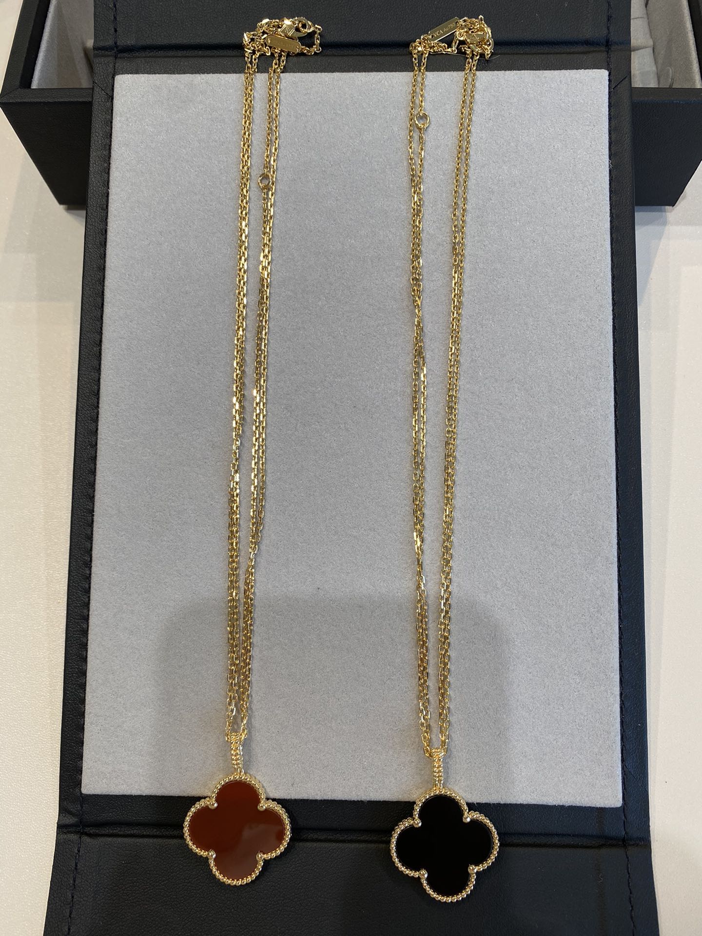 [Ornora Jewelry]CLOVER 25MM NECKLACE GOLD CARNELIAN