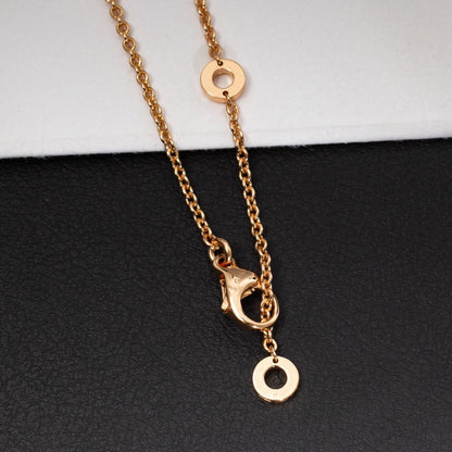 [Ornora Jewelry]ZERO 1 WHITE CERAMIC PINK GOLD DIAMOND NECKLACE