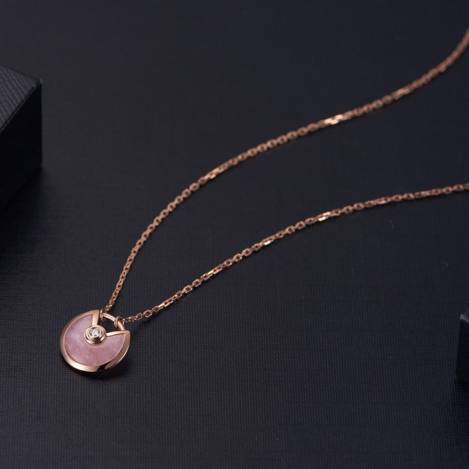 [Ornora Jewelry]AMULETTE ROSE GOLD PINK MOP NECKLACE