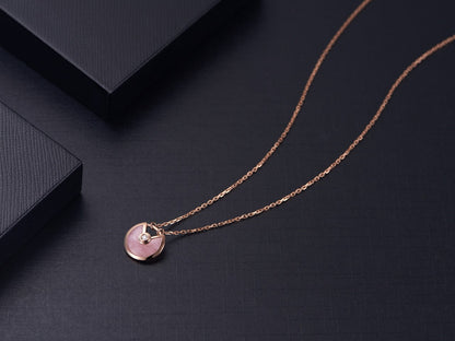 [Ornora Jewelry]AMULETTE ROSE GOLD PINK MOP NECKLACE
