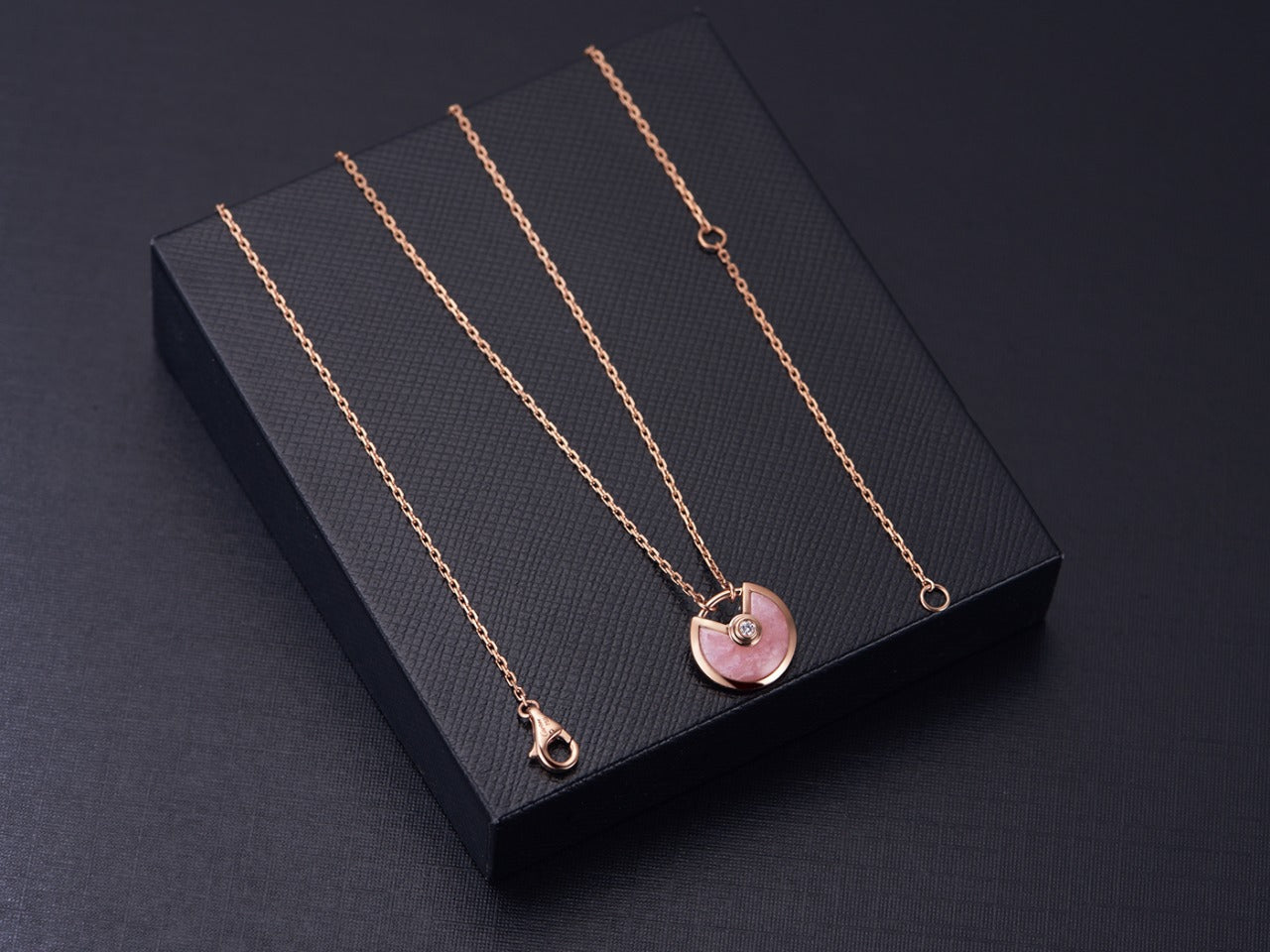 [Ornora Jewelry]AMULETTE ROSE GOLD PINK MOP NECKLACE