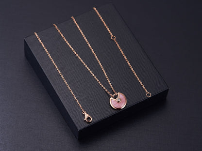 [Ornora Jewelry]AMULETTE ROSE GOLD PINK MOP NECKLACE