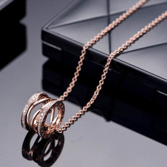 [Ornora Jewelry]ZERO 1 PINK GOLD DIAMOND OPEN NECKLACE