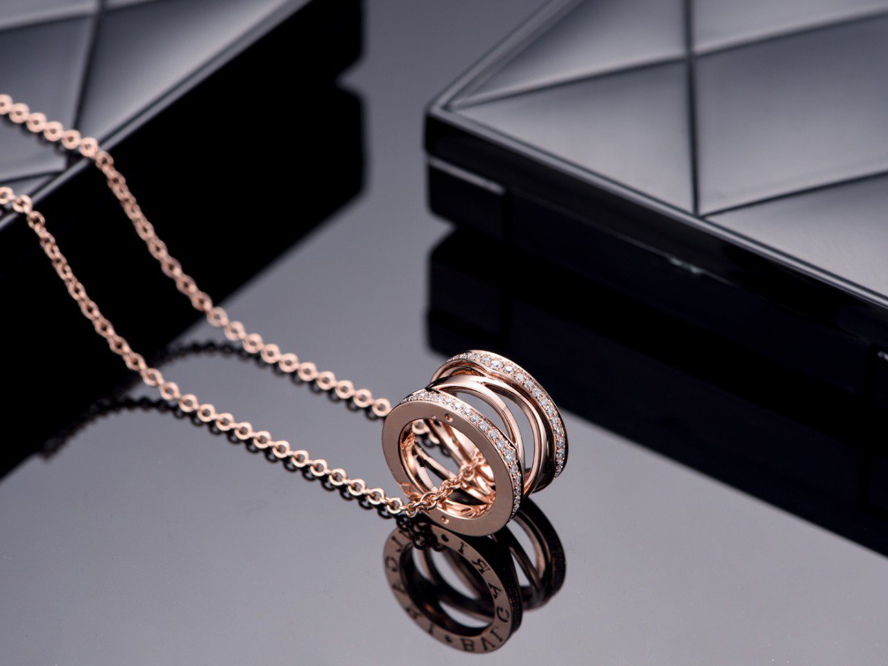 [Ornora Jewelry]ZERO 1 PINK GOLD DIAMOND OPEN NECKLACE