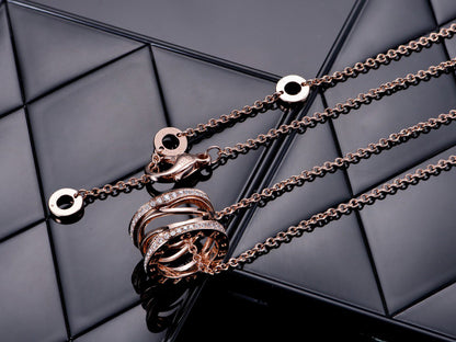 [Ornora Jewelry]ZERO 1 PINK GOLD DIAMOND OPEN NECKLACE