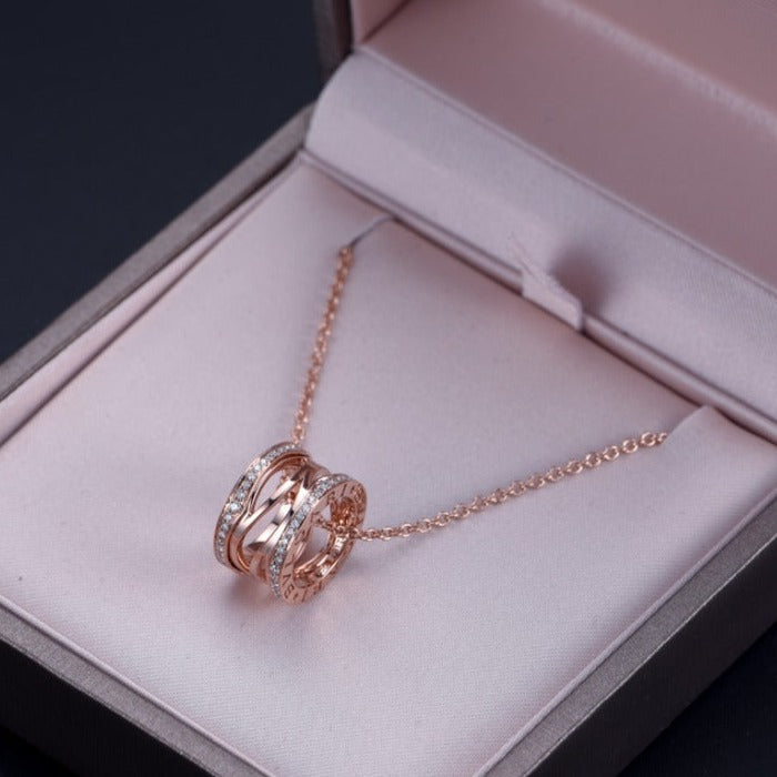 [Ornora Jewelry]ZERO 1 PINK GOLD DIAMOND OPEN NECKLACE