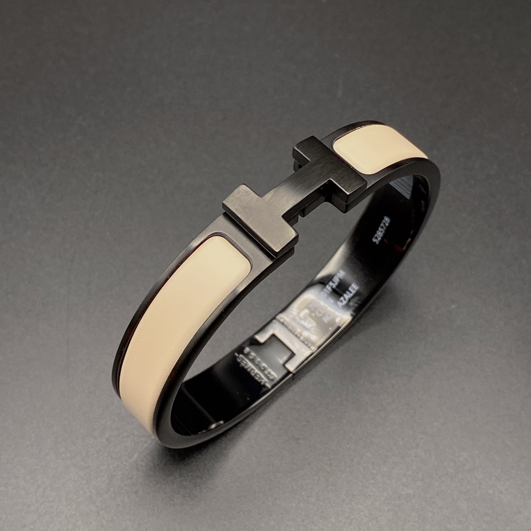 [Ornora Jewelry]H BRACELET 12MM BLACK BEIGE CERAMIC