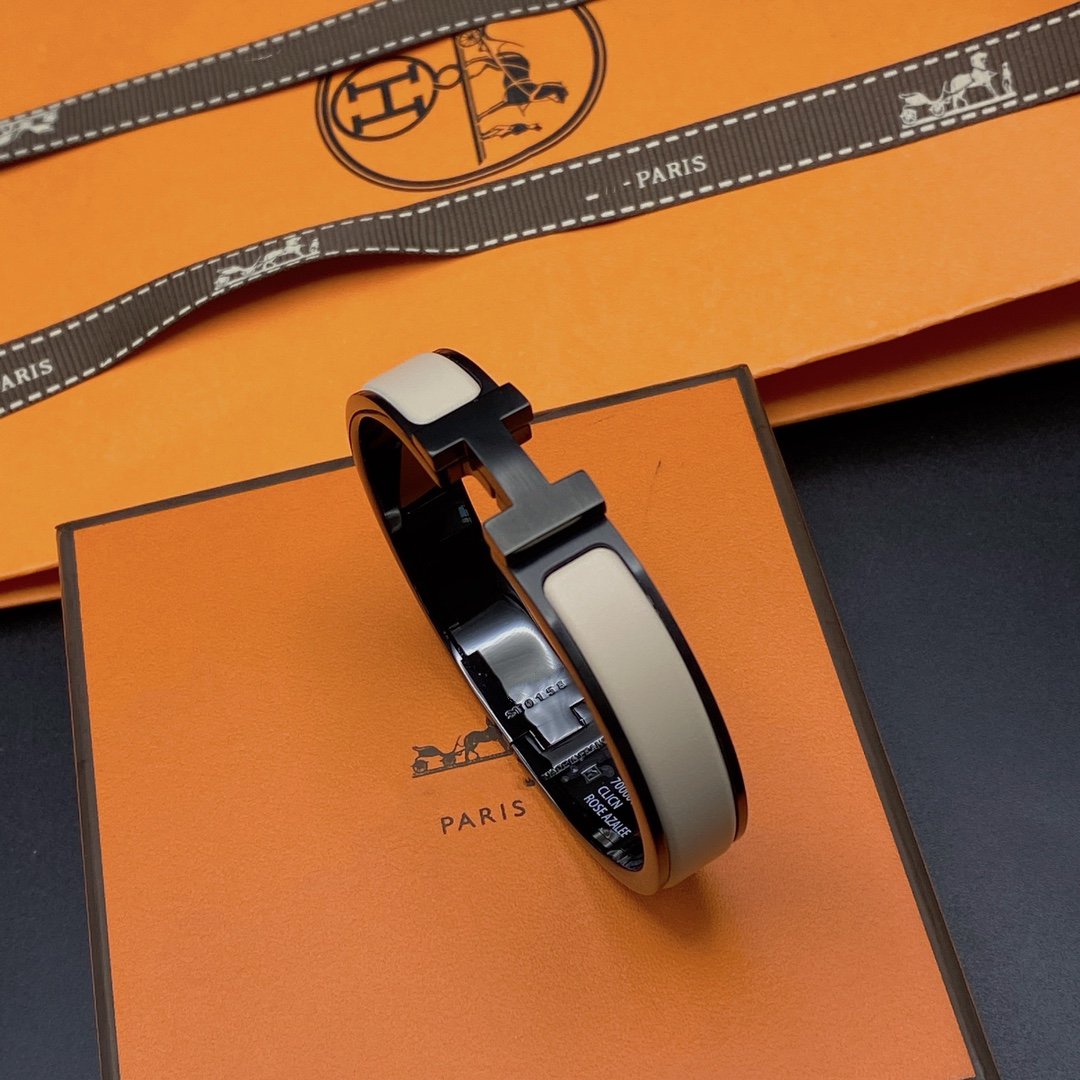 [Ornora Jewelry]H BRACELET 12MM BLACK BEIGE CERAMIC