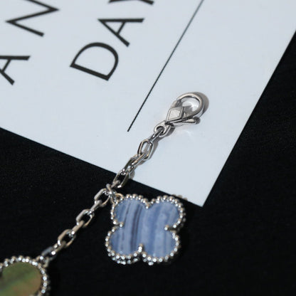 [Ornora Jewelry]CLOVER BRACELET 5 MOTIFS MOP CHALCEDONY SILVER