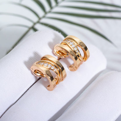 [Ornora Jewelry]ZERO 1 PINK GOLD DIAMONDS EARRINGS